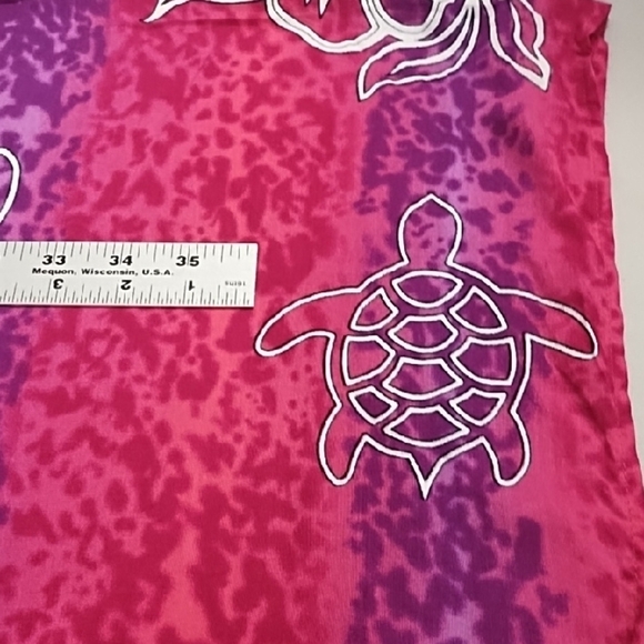 Hibiscus Collection Pink and Purple Sarong Large Beach Scarf Sea Turtle - Picture 2 of 7